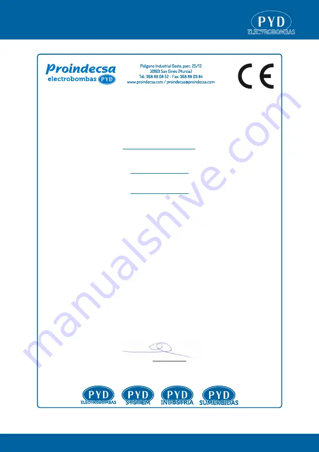 PYD Electrobombas LION-150SW Series Installation And Maintenance Manual Download Page 17