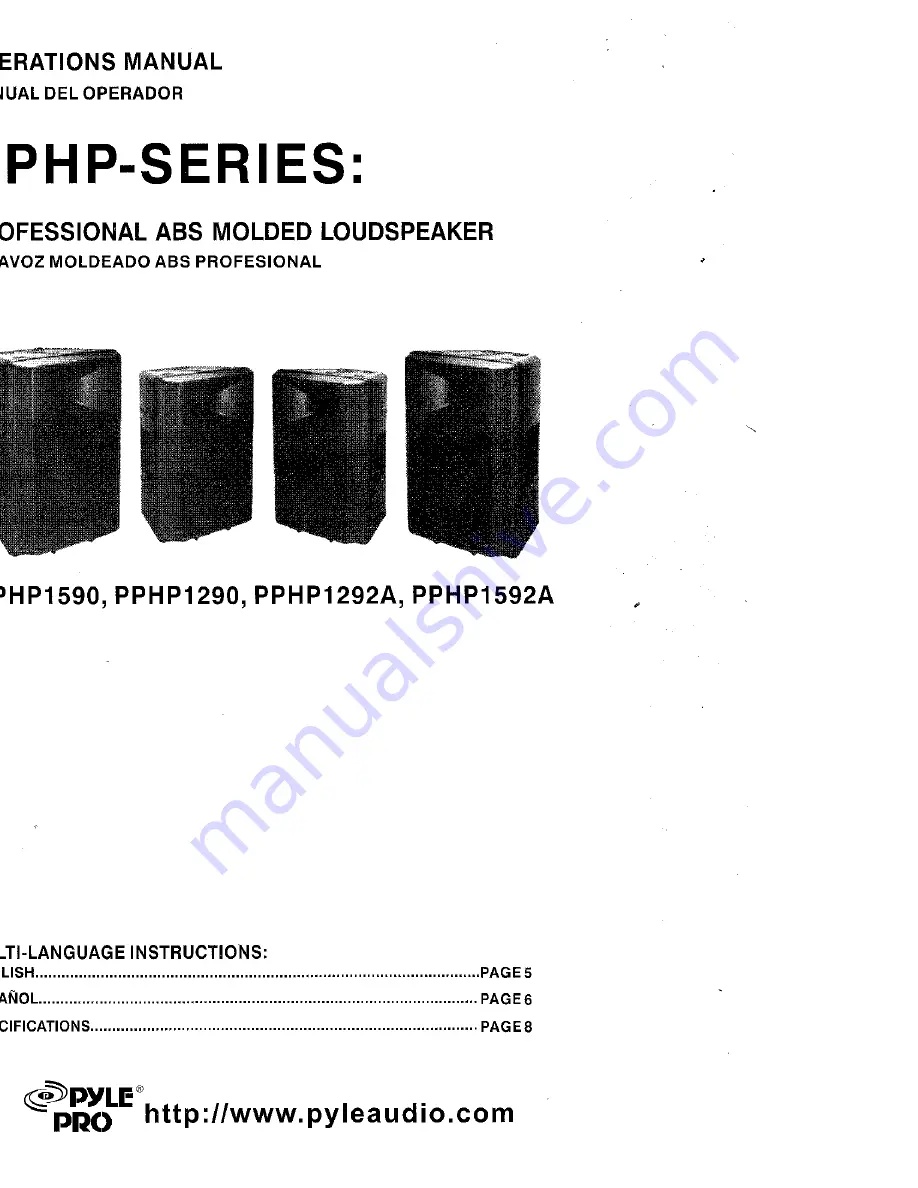 Pyle Pro PPHP1290 Operation Manual Download Page 1