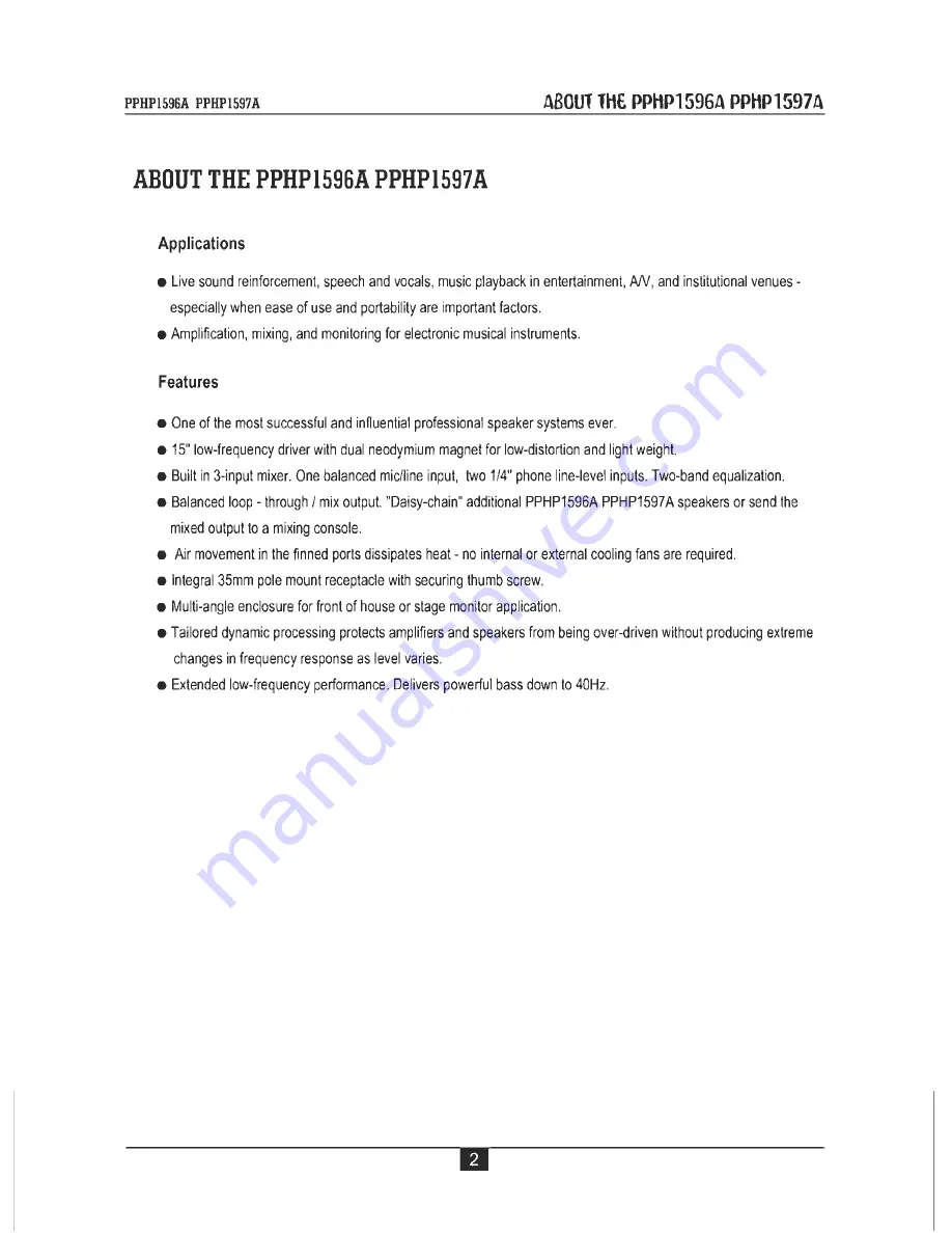 Pyle Pro PPHP1596A Owner'S Manual Download Page 4