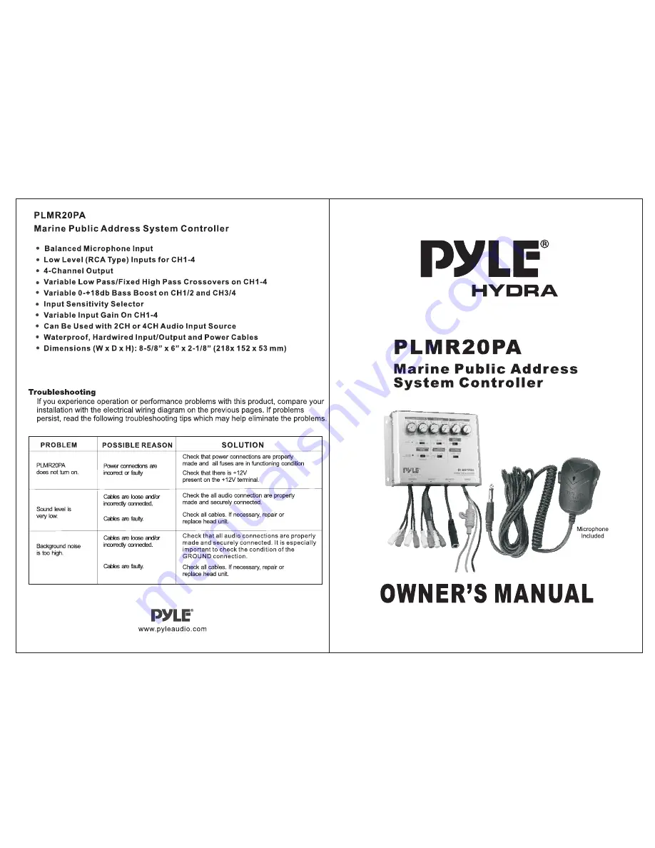 Pyle PLMR20PA Manual Download Page 1