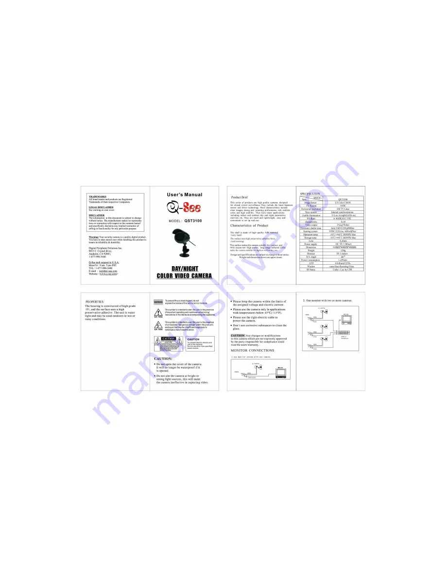 Q-See QST3100 User Manual Download Page 1