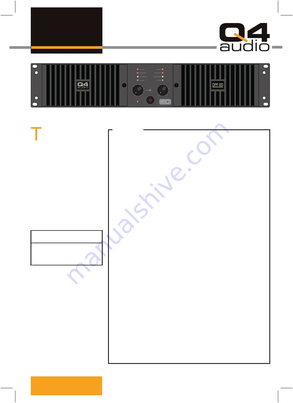 Q4 audio DPF Series Quick Start Manual Download Page 1