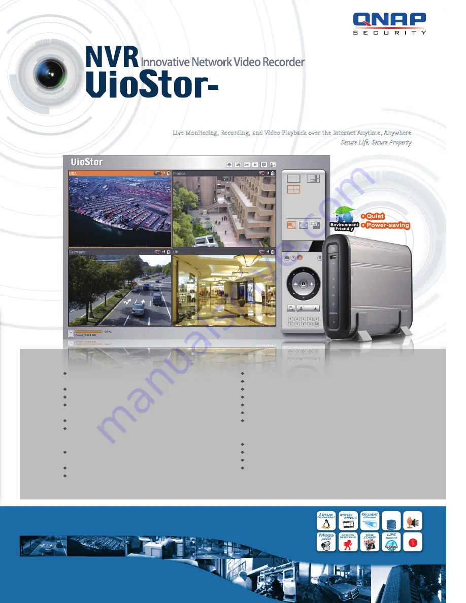 QNAP NVR VioStor-101 Brochure & Specs Download Page 1