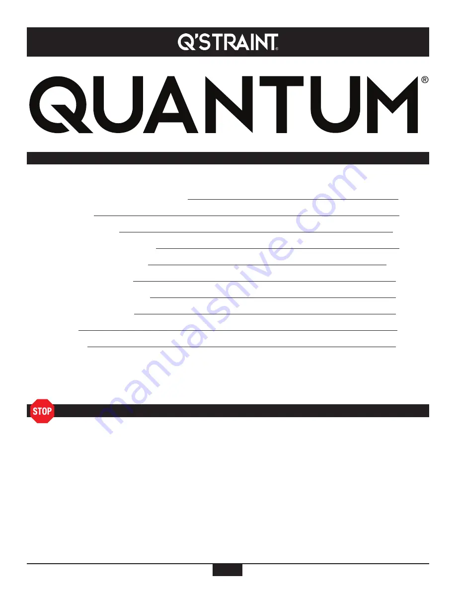 Q'STRAINT QUANTUM Скачать руководство пользователя страница 2