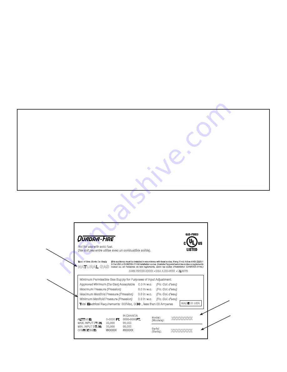 Quadra-Fire QV32B-A Owner'S Manual Download Page 2