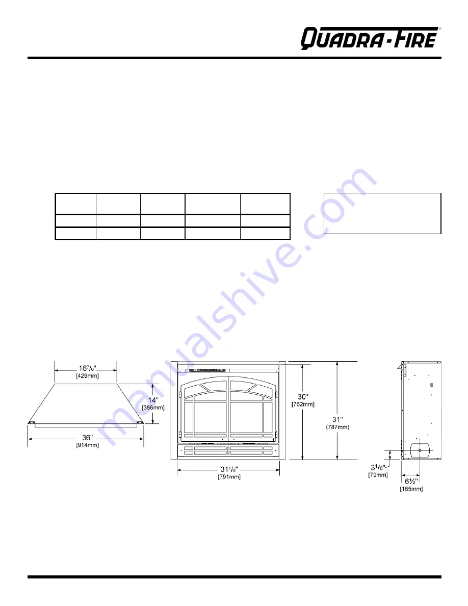 Quadra-Fire QV32E (120V) Installation & Operating Instructions Manual Download Page 3