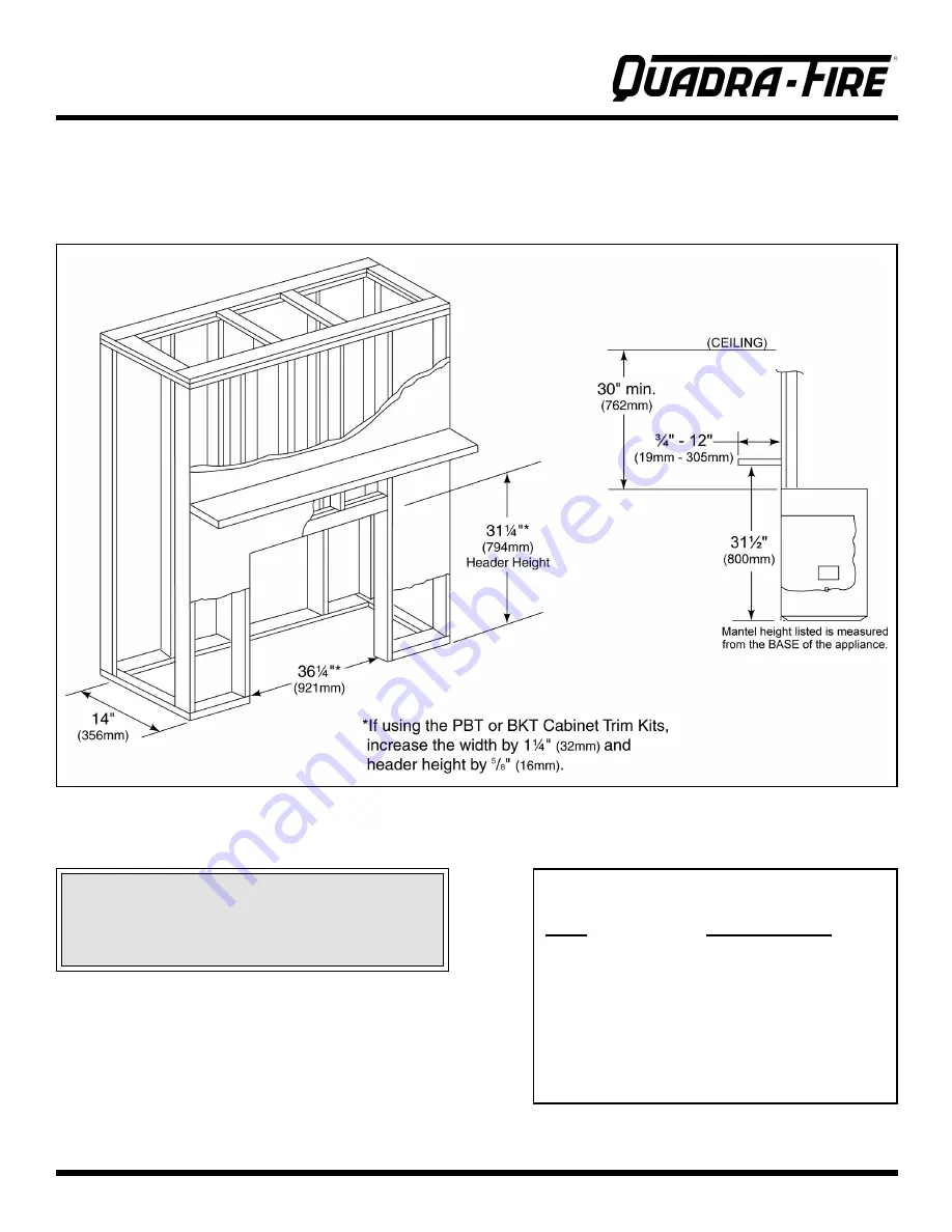 Quadra-Fire QV32E (120V) Installation & Operating Instructions Manual Download Page 5