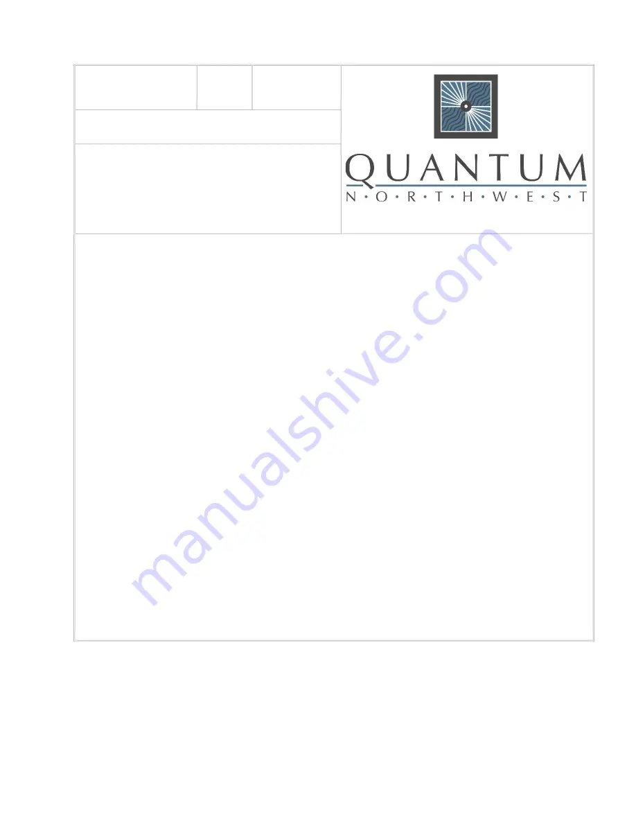 Quantum Northwest TC 1 User Manual Download Page 1