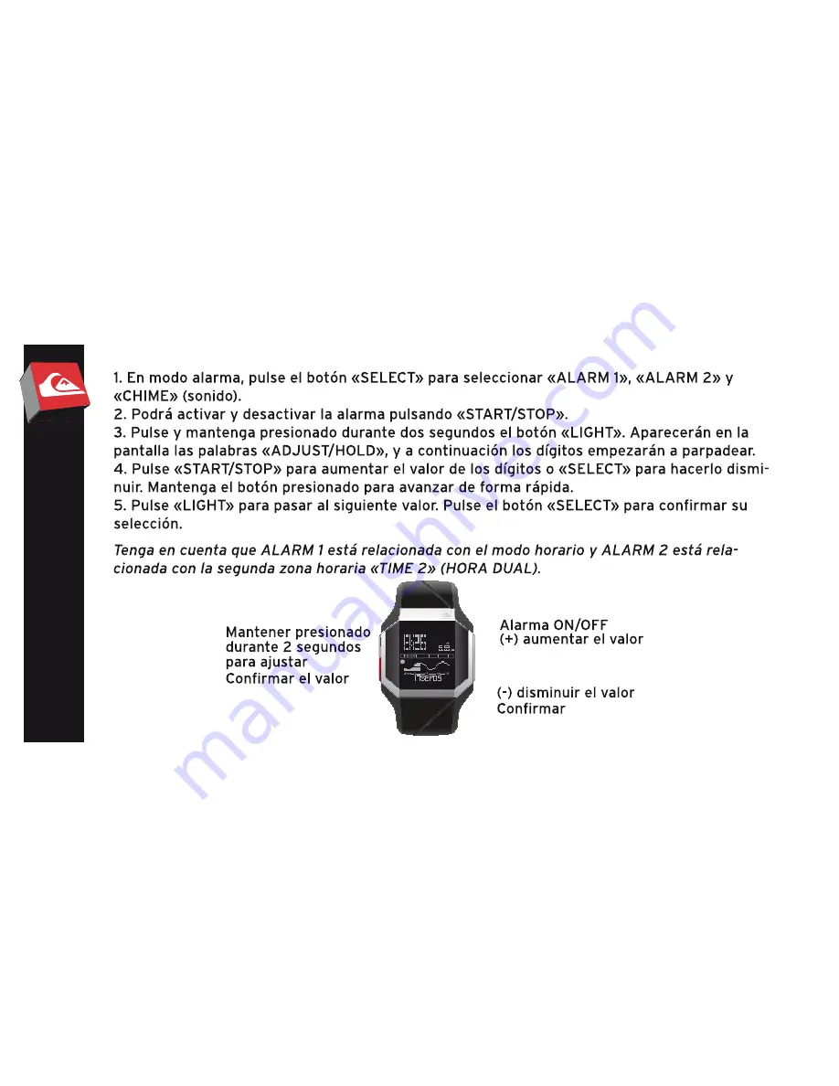 Quiksilver ADDICTIV Tide Watch System Instruction Manual Download Page 124