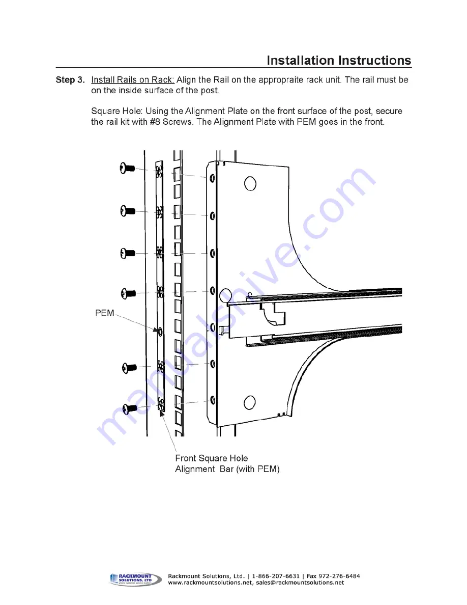 Rackmount 5URAIL-2900-EARS Скачать руководство пользователя страница 3