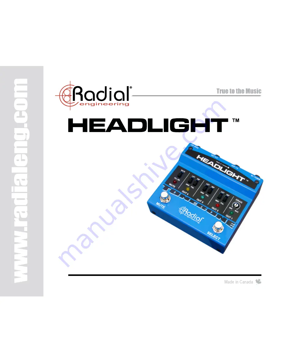 Radial Engineering HEADLIGHT Manual Download Page 1