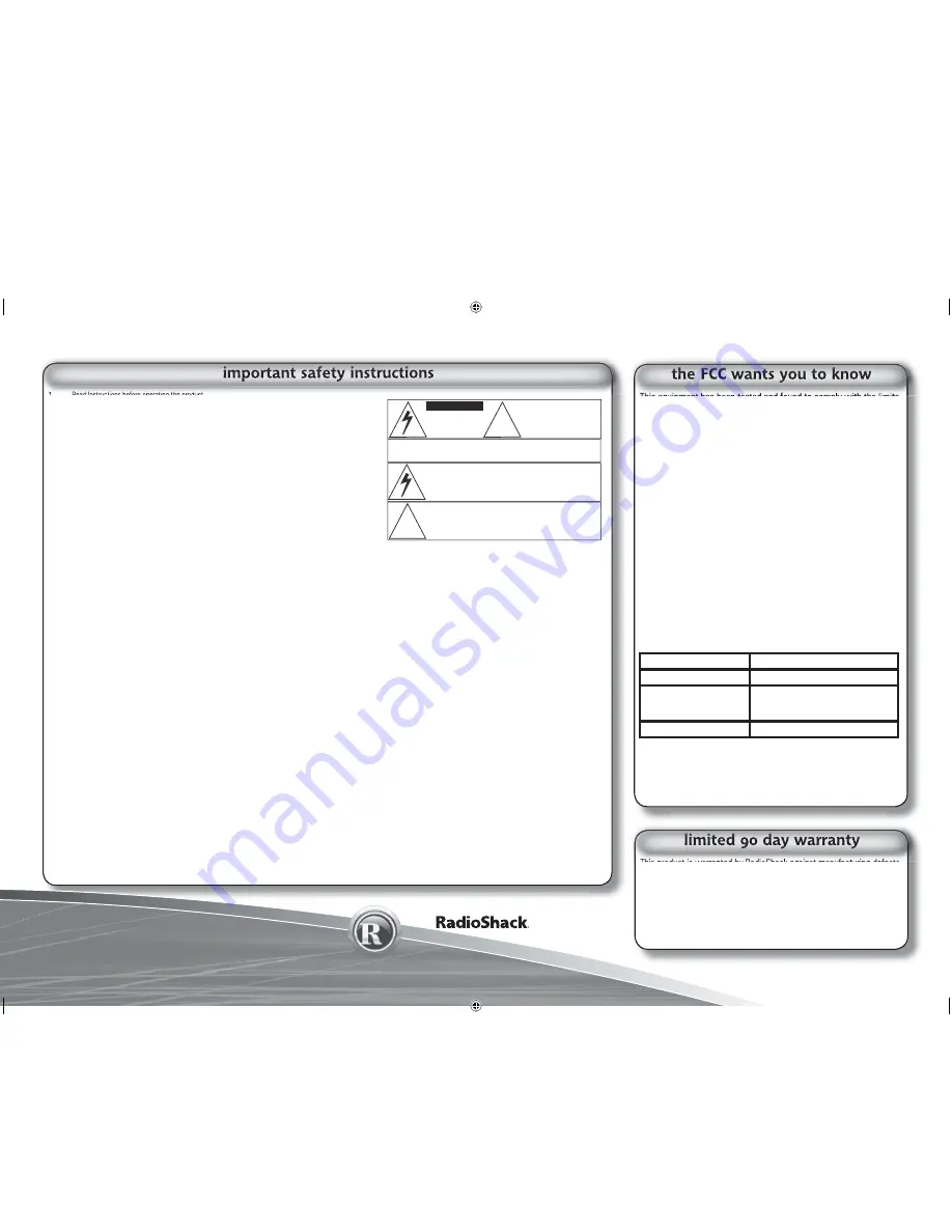 Radio Shack 12-889 User Manual Download Page 2