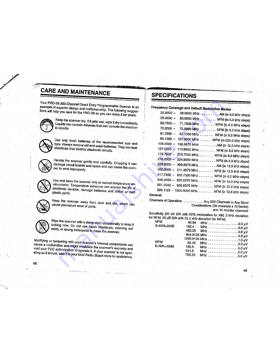 Radio Shack PRO-26 Owner'S Manual Download Page 25