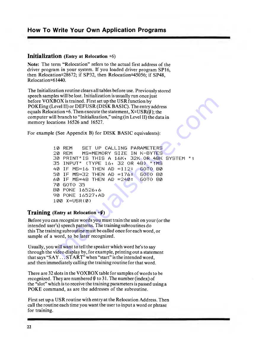 Radio Shack VoxBox TRS-80 Hardware Manual Download Page 24