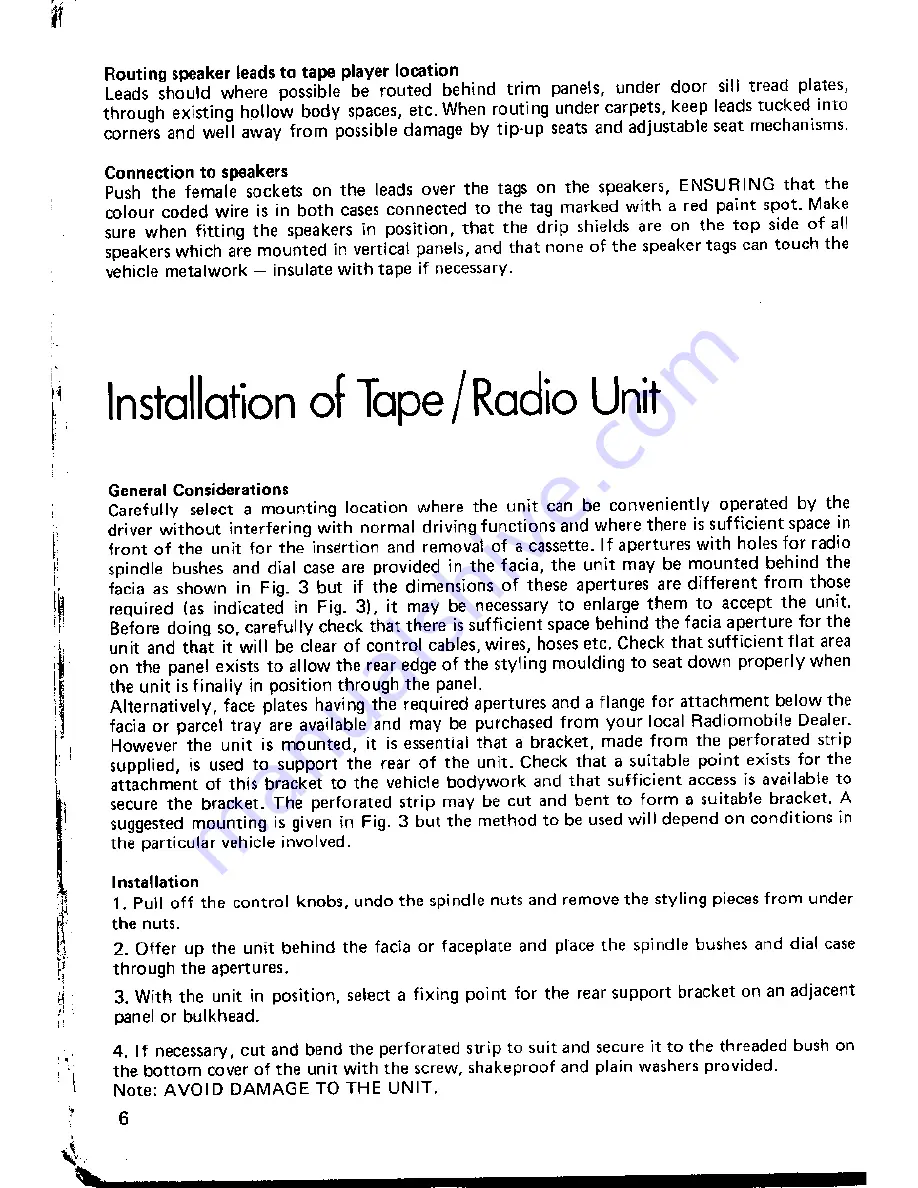 Radiomobile 310 CSR Owner'S Manual Download Page 6