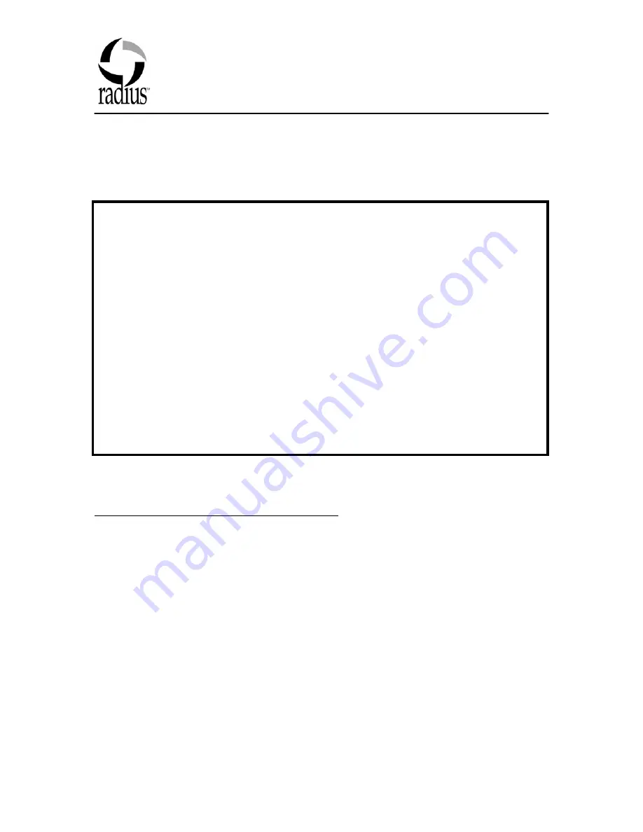 Radius A Series Operation And Instruction Manual Download Page 4