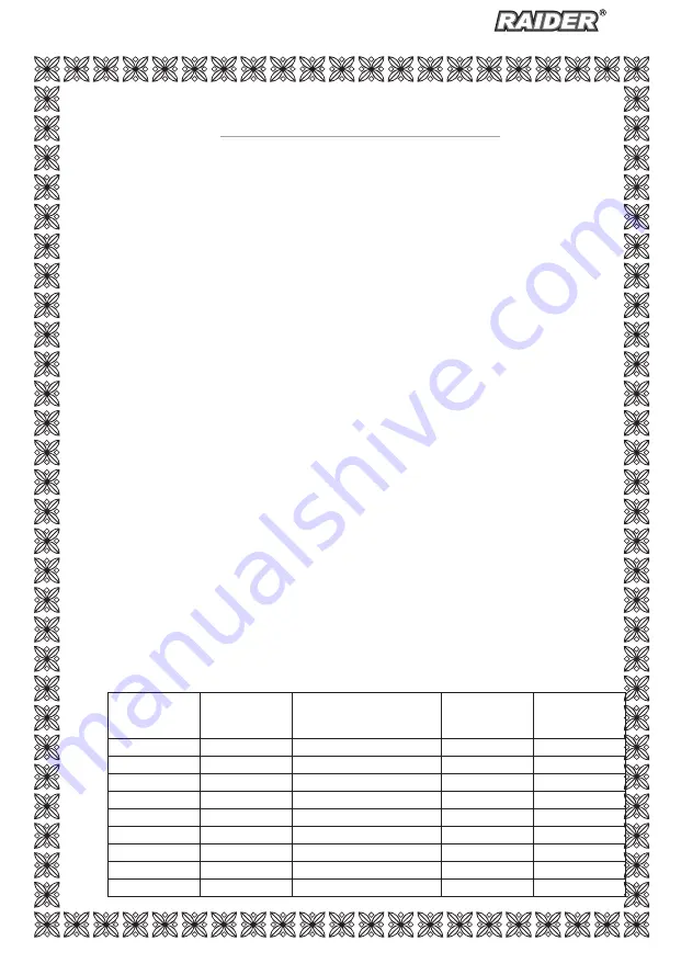 Raider RD-WP1200S Original Instruction Manual Download Page 55