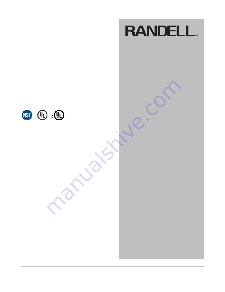 Randell SSAC-40BSC Operator'S Manual Download Page 1