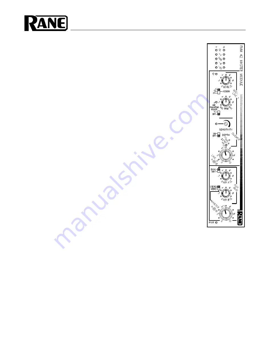 Rane FMM 42 Operating And Service Manual Download Page 1