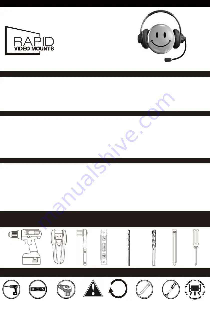 Rapid video mounts RVM74FOP175 Instruction Manual Download Page 2