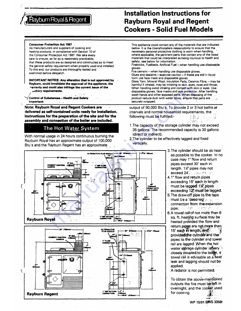 Rayburn Regent Installation Instructions Manual Download Page 4