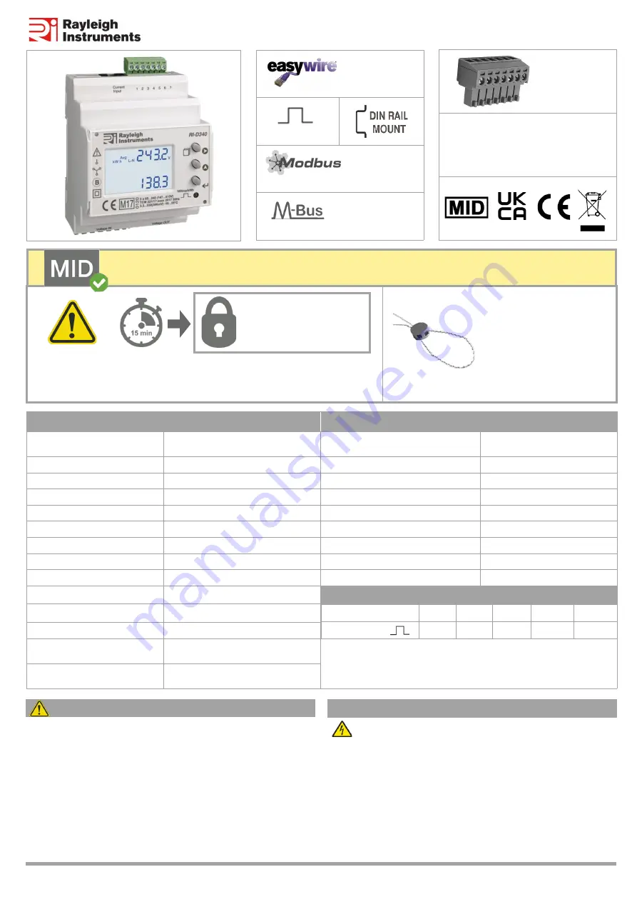 Rayleigh Instruments RI-D340 Скачать руководство пользователя страница 1