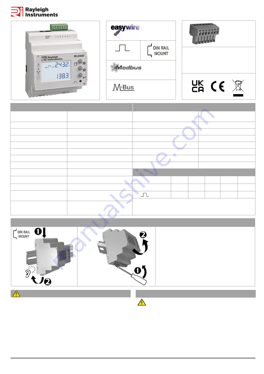 Rayleigh Instruments RI-D440 Скачать руководство пользователя страница 1