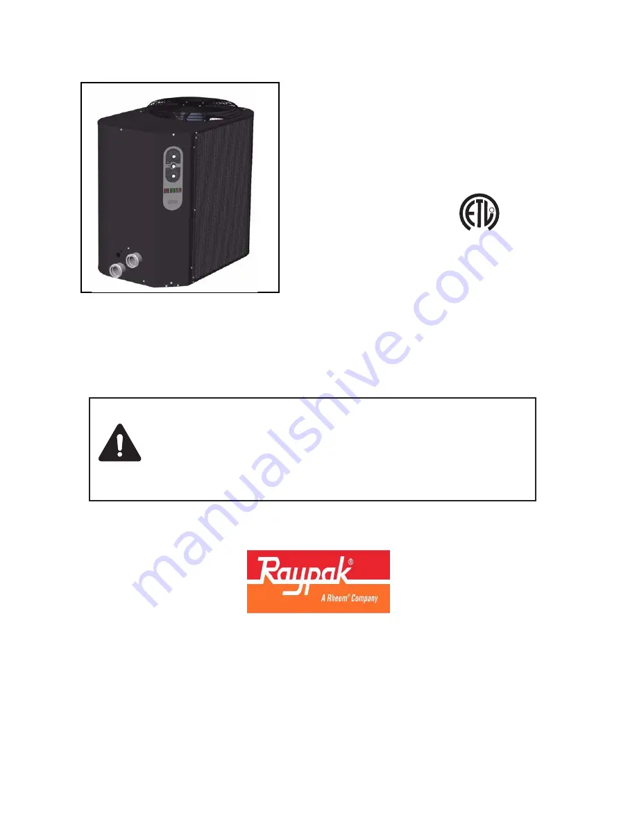 Raypak 5100 Owner'S Manual Download Page 1