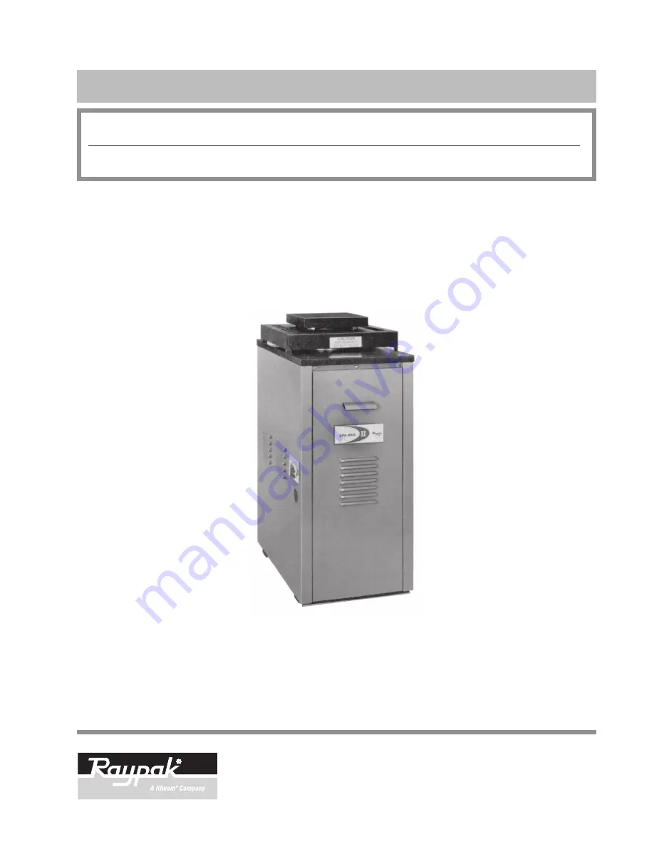 Raypak SPA-PAK 151 Illustrate Parts List Download Page 1