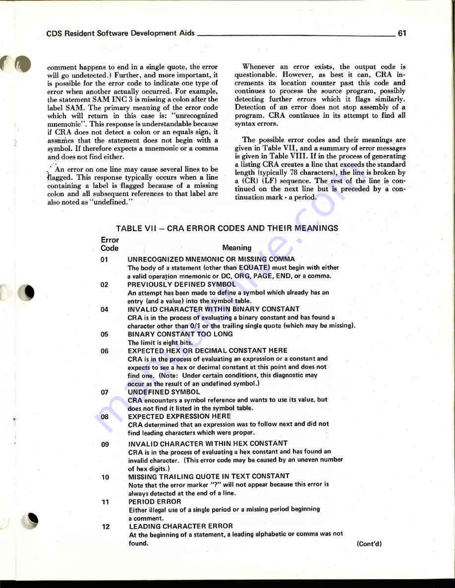 RCA 1800 Operator'S Manual Download Page 62