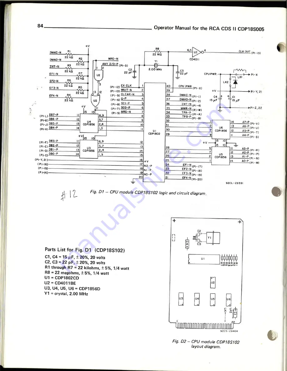 RCA 1800 Operator'S Manual Download Page 85