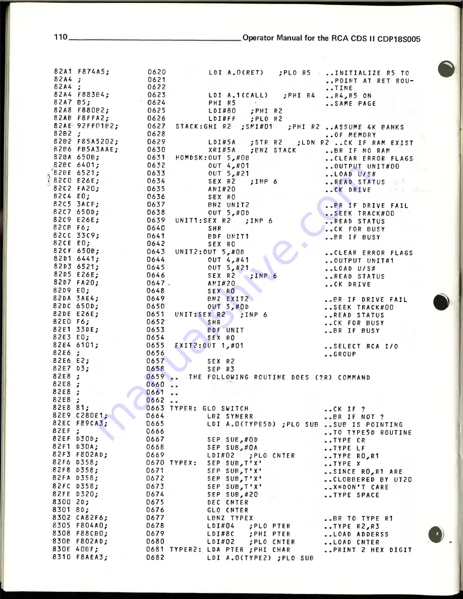 RCA 1800 Operator'S Manual Download Page 111