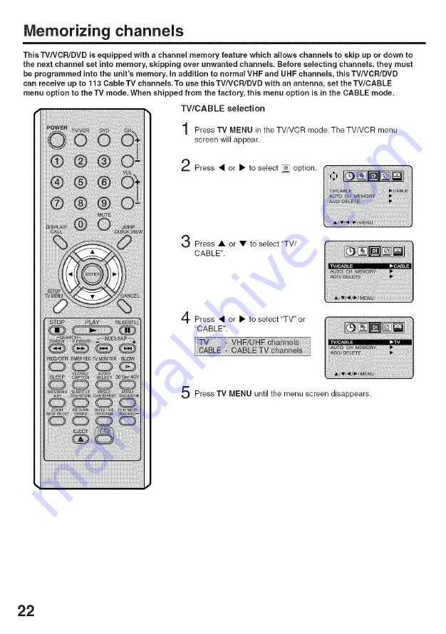 RCA 27F501TDVB Скачать руководство пользователя страница 22