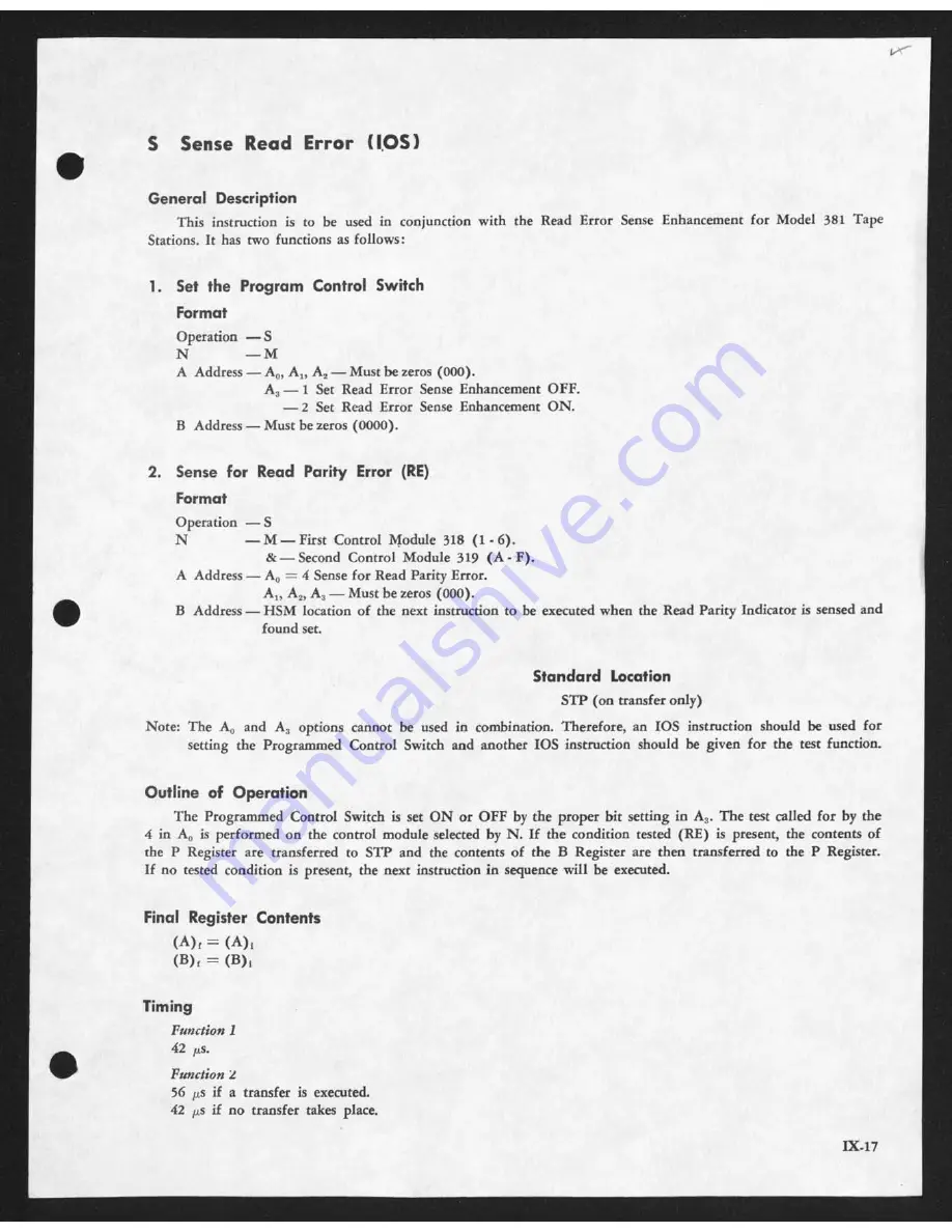 RCA 301 Programmer'S Reference Manual Download Page 125