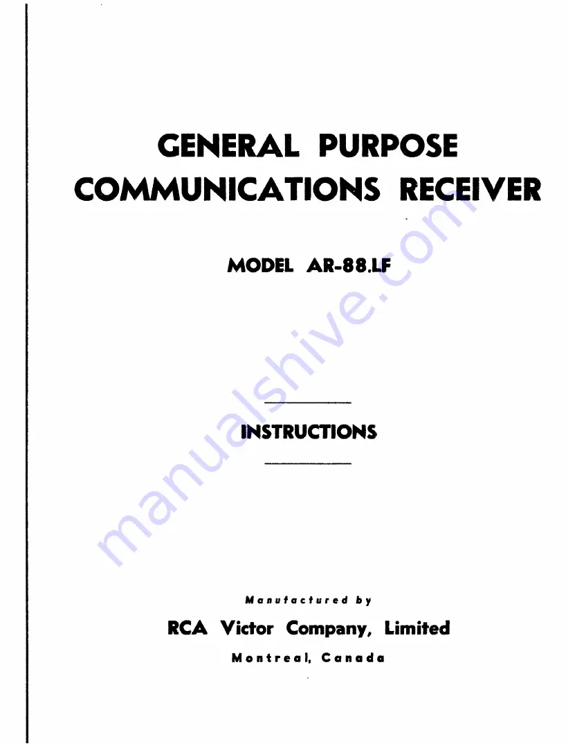 RCA AR-88.LF Скачать руководство пользователя страница 1