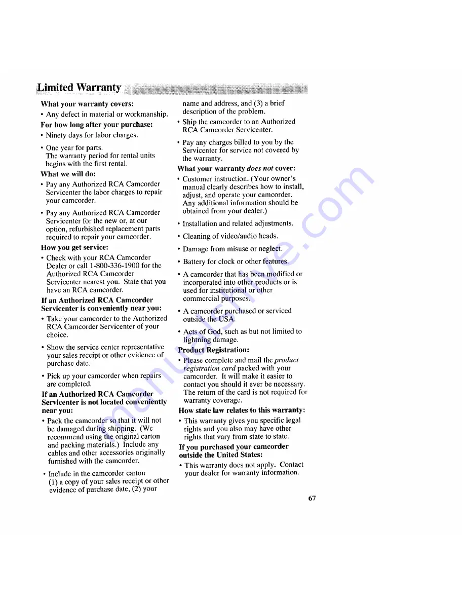 RCA CC632 User Manual Download Page 69