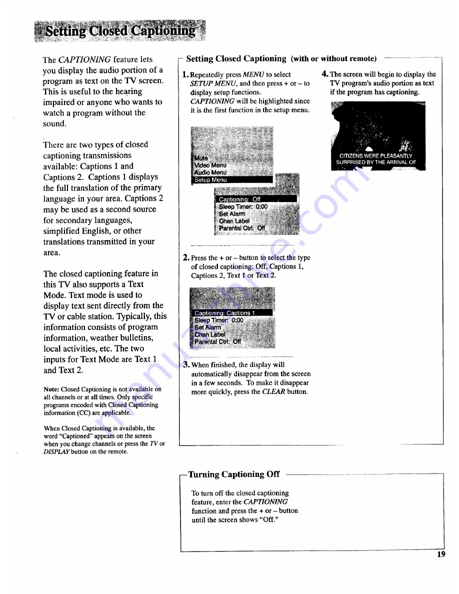 RCA COLOR TV NCJ11 Owner'S Manual Download Page 21