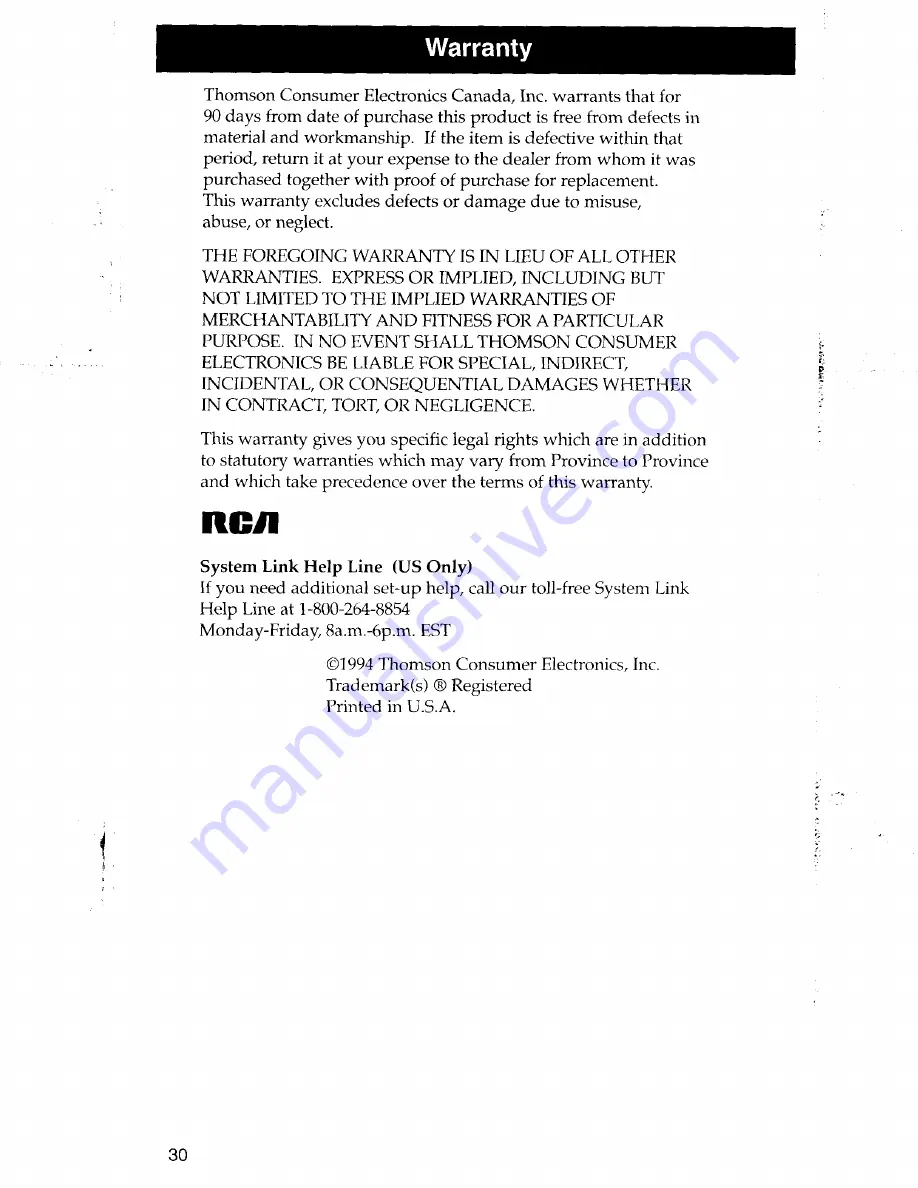 RCA CRCU500 User Manual Download Page 30