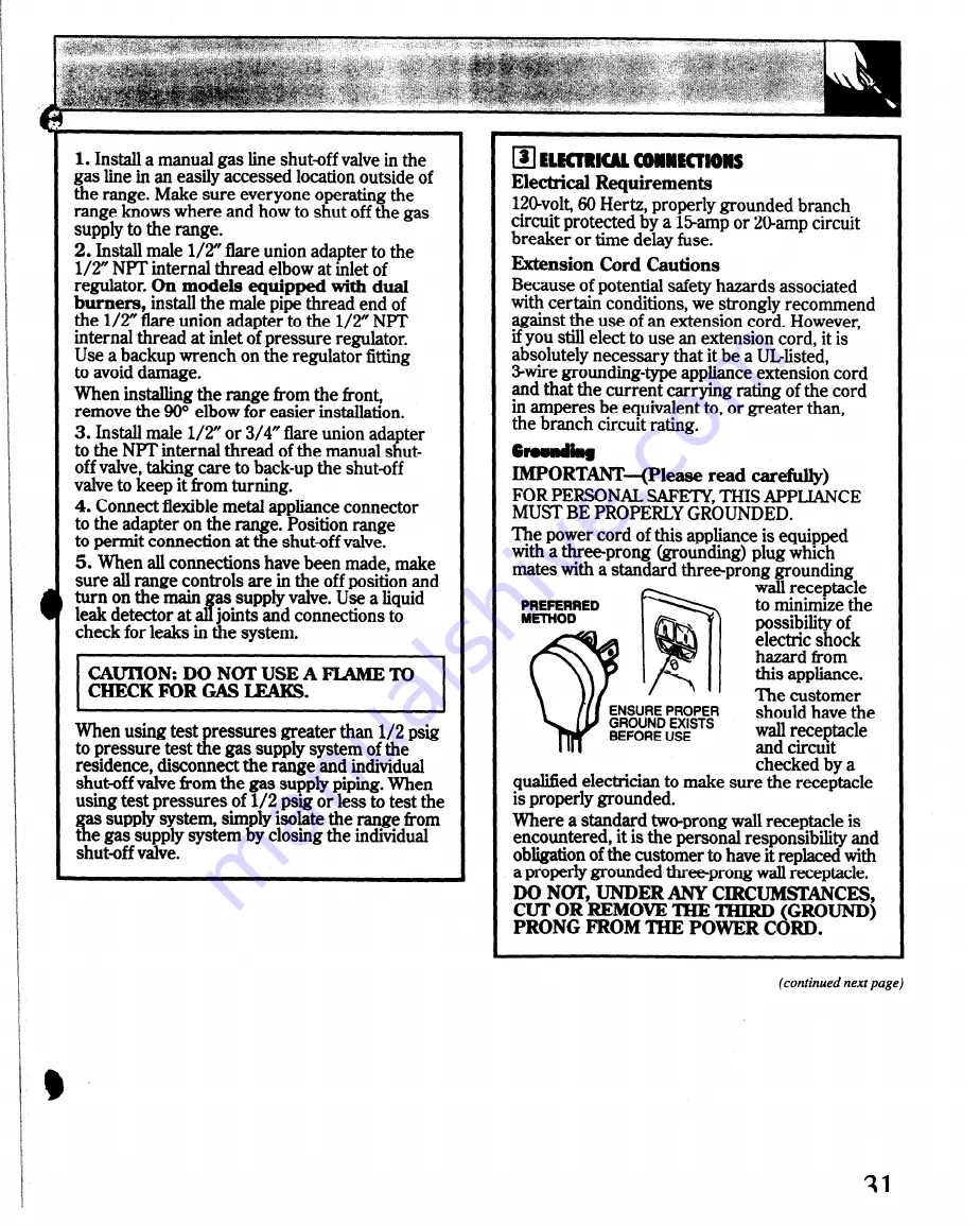 RCA LGB116GPR Use And Care & Installation Download Page 31