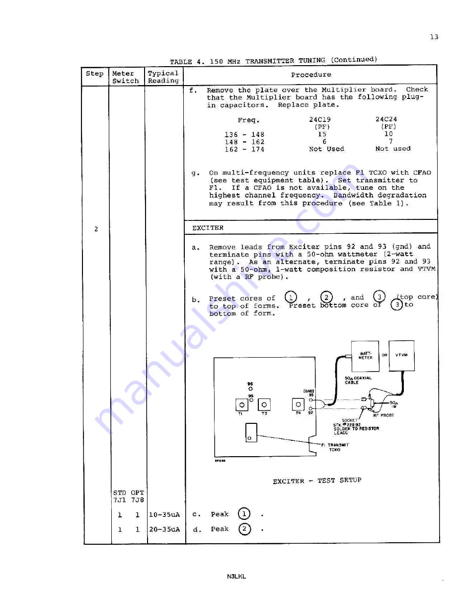 RCA ML1000 Tuning Manual Download Page 13