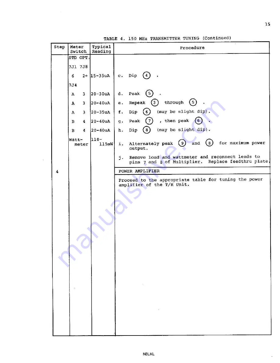 RCA ML1000 Tuning Manual Download Page 15