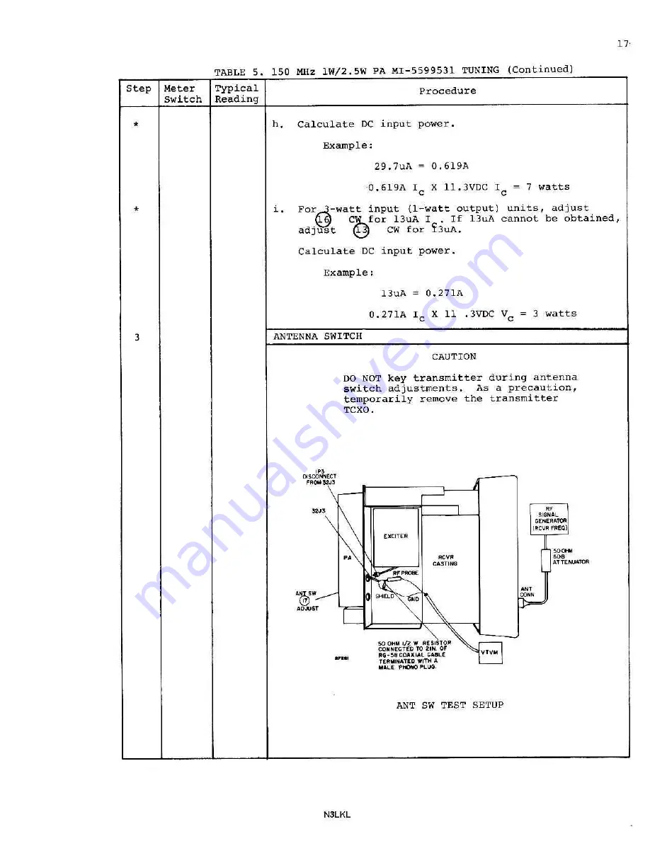 RCA ML1000 Tuning Manual Download Page 17