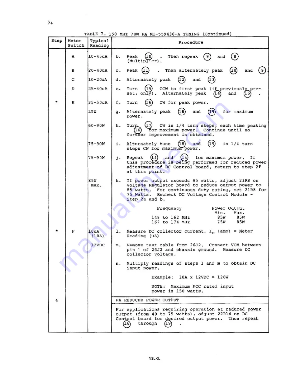 RCA ML1000 Tuning Manual Download Page 25