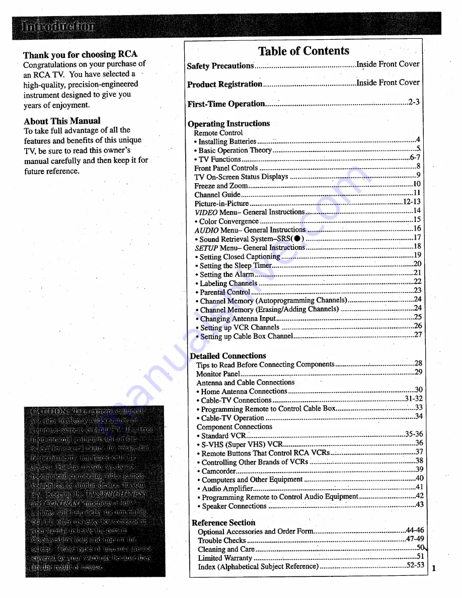 RCA P52753 User Manual Download Page 3