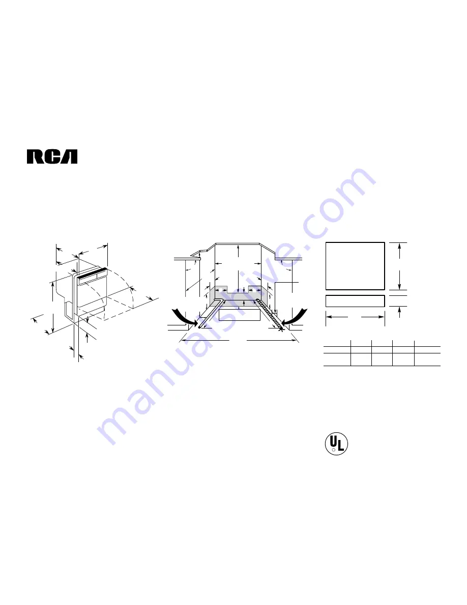 RCA PSD3420ZBB Dimensions Download Page 1