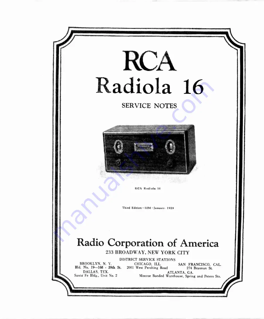 RCA Radiola 16 Скачать руководство пользователя страница 1