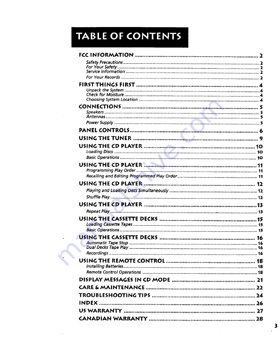 RCA RS-1249 User Manual Download Page 3