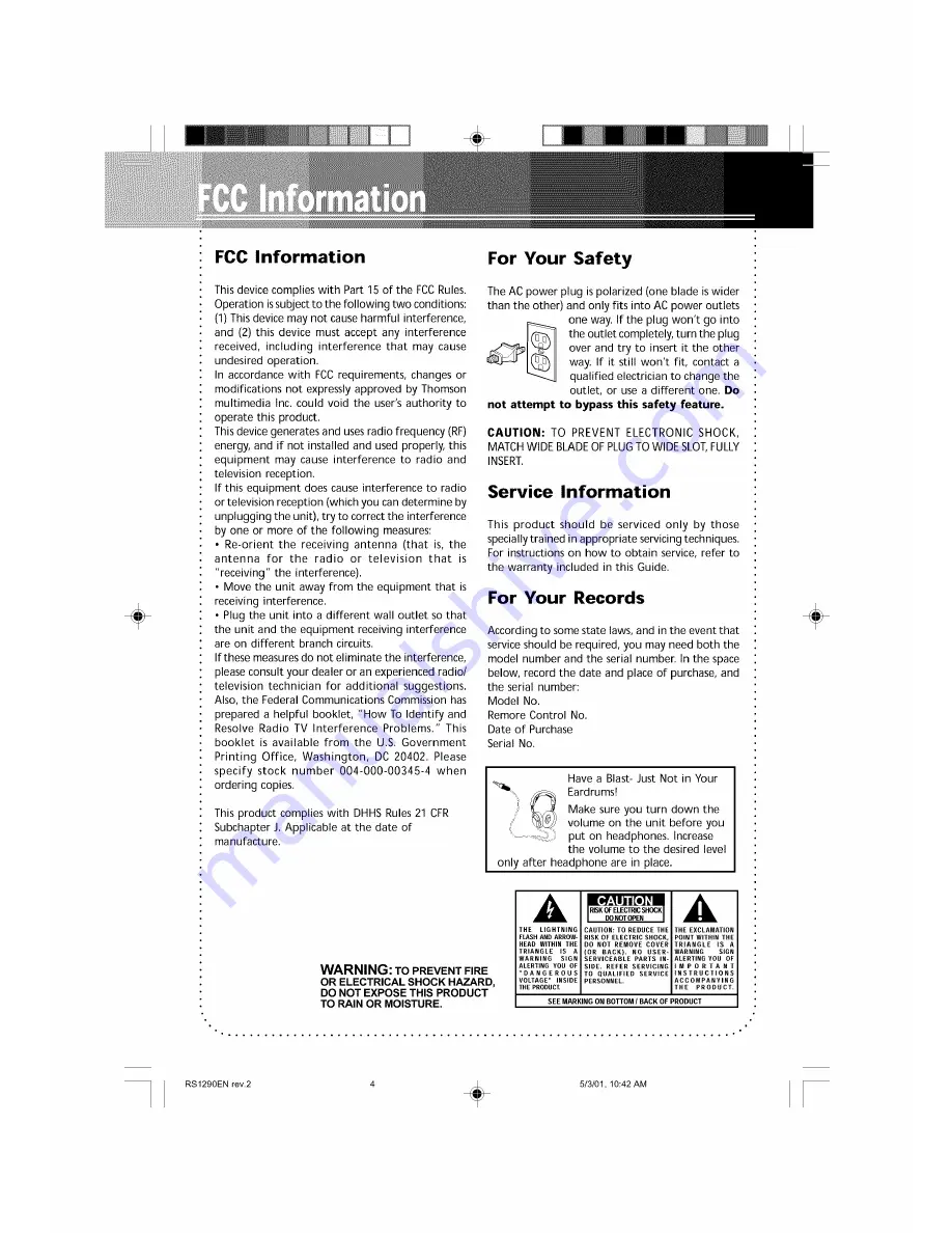 RCA RS1290 Скачать руководство пользователя страница 2