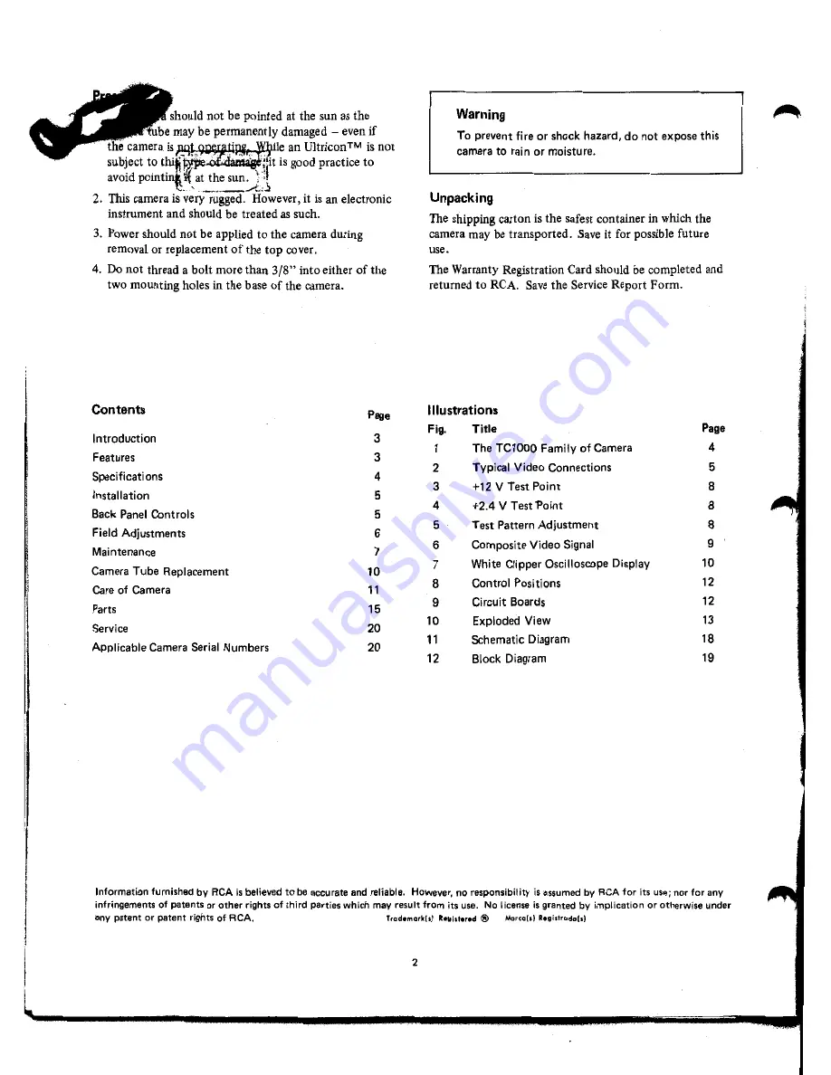 RCA TC1000 Instructions Manual Download Page 2