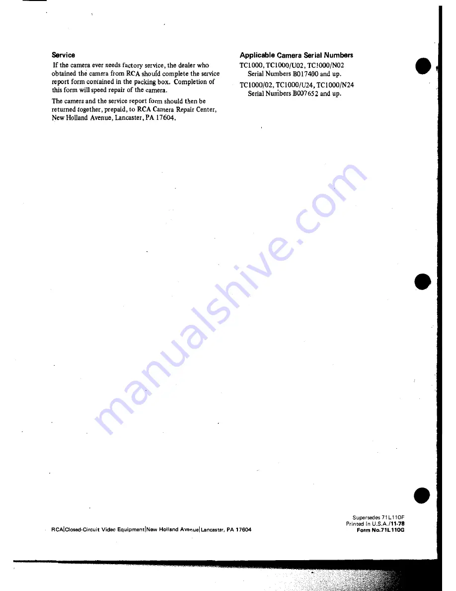 RCA TC1000 Instructions Manual Download Page 19